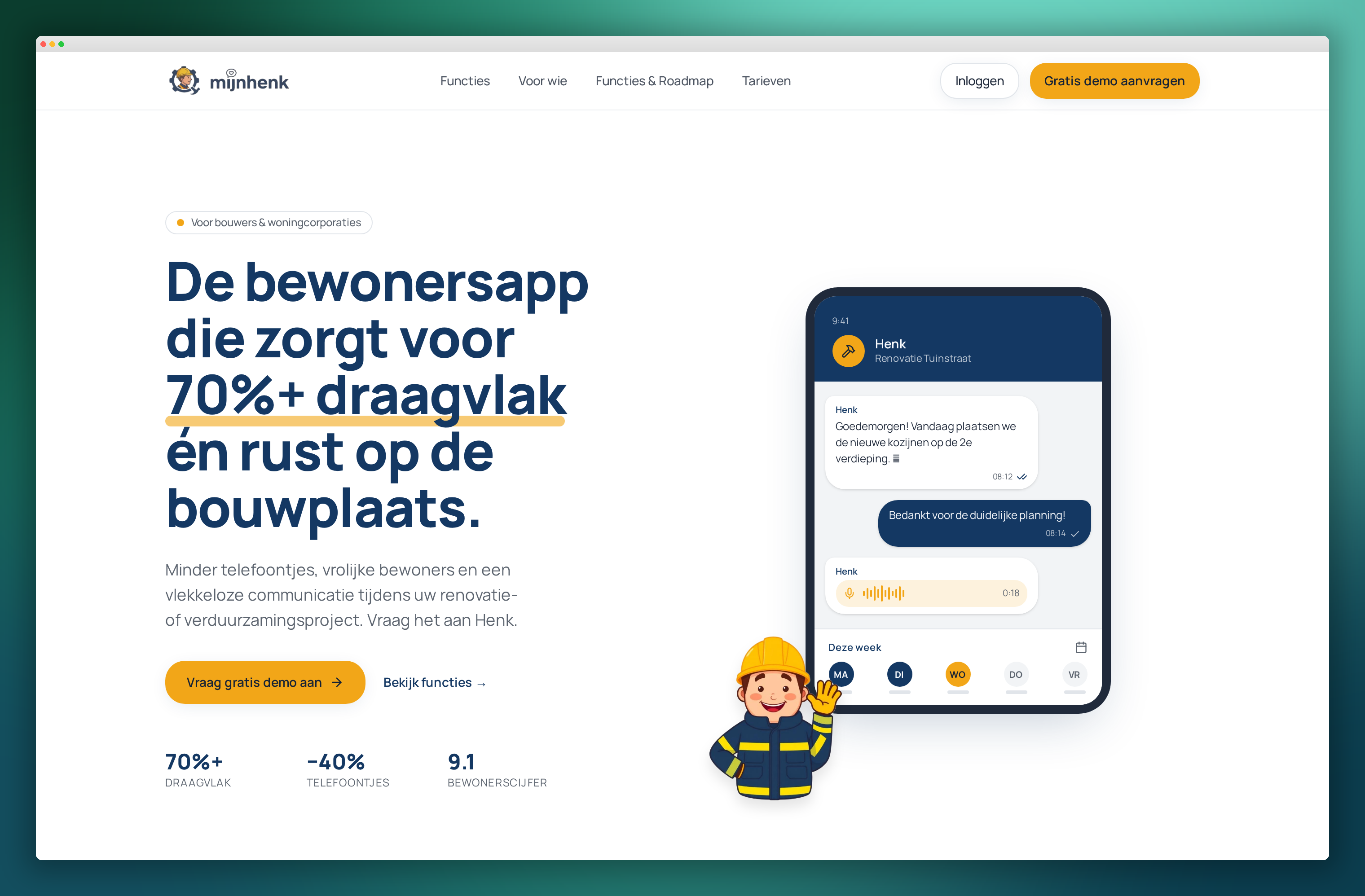 Screenshot van mijnhenk.nl